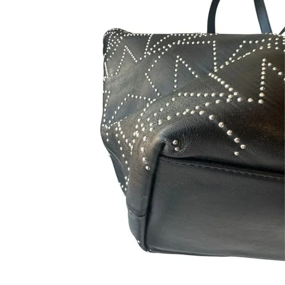 Jimmy Choo Black Leather Star Studded 2way Sofia Tote Bag Auth
